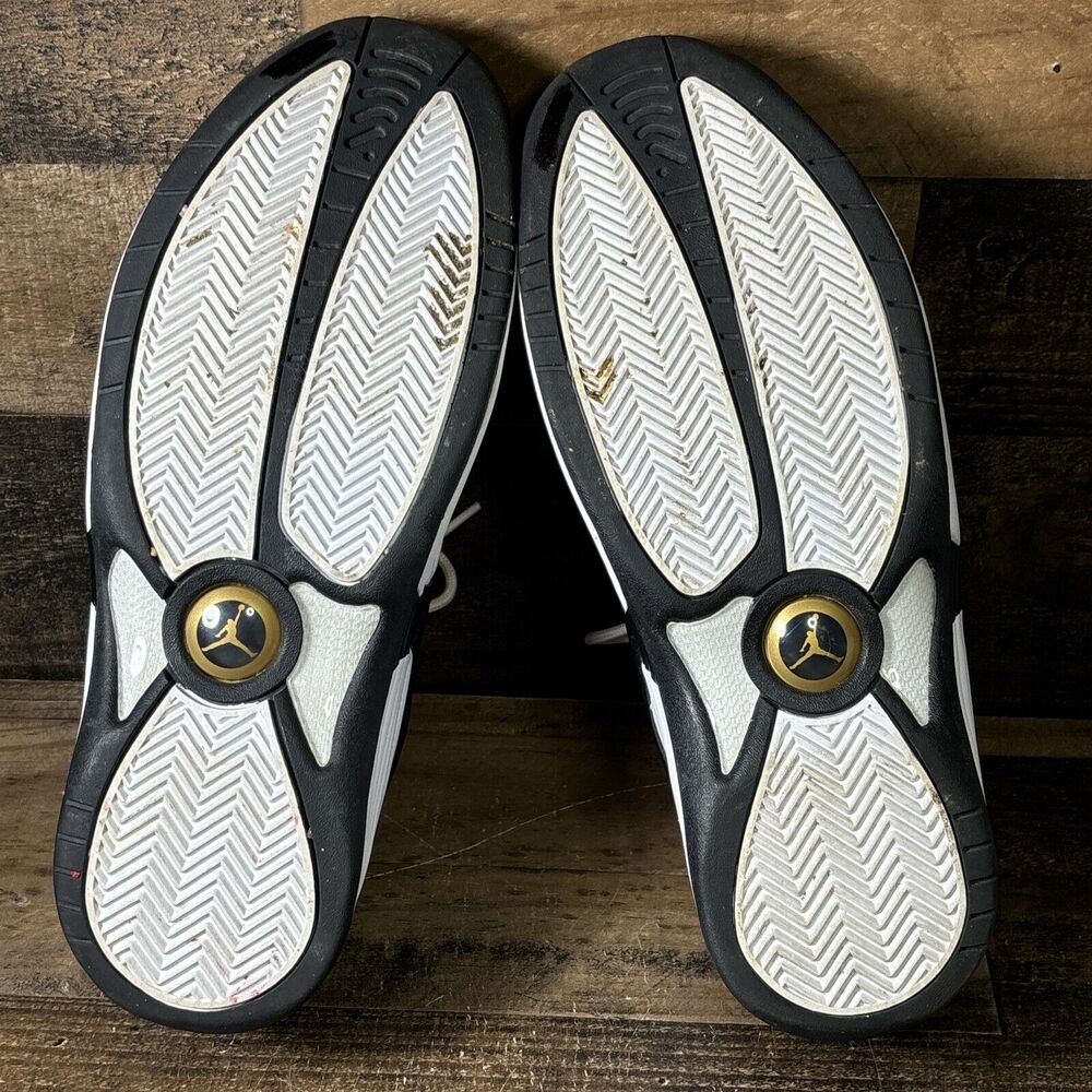 Nike Jordan Jumpman Team 1 White Black Gold CZ9171-101 Basketball Shoes Sz 11 - Picture 7 of 9